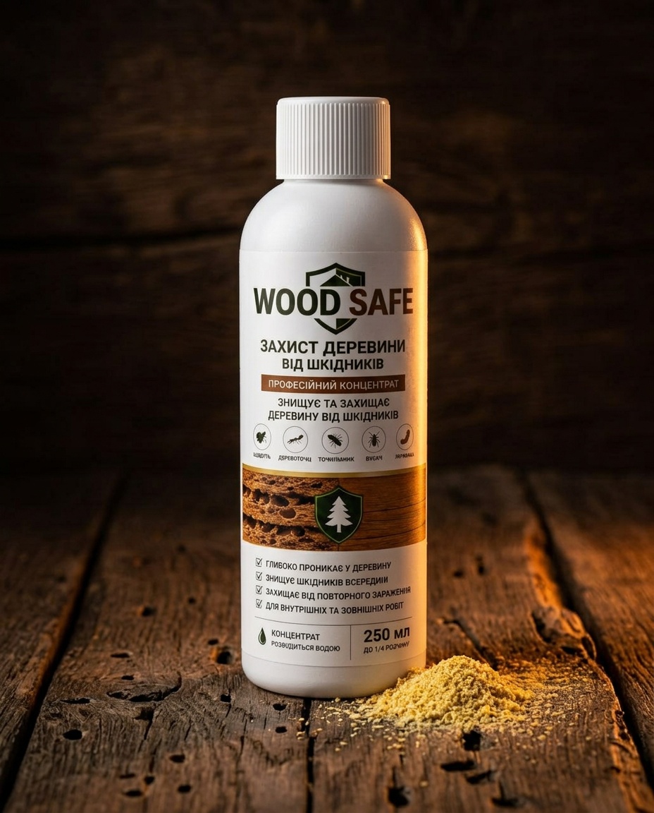 Wood Safe — концентрат від шашеля та шкідників деревини